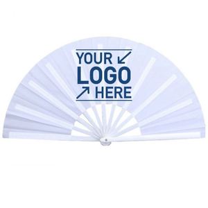 Abanico de Mano Tradicional de Bambú Pintado de Alta Calidad y Duradero con Logotipo Personalizado de Dibujos Animados, 13 Pulgadas (33 cm), Grande, para Fiestas - Product Image 3