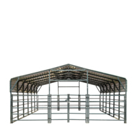 Abri extérieur moderne pour bétail, en acier galvanisé, résistant et imperméable, Everstream 20x20 pieds, pour bovins, moutons, chevaux
