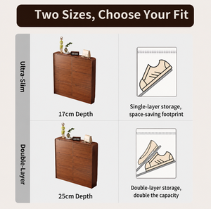 Entryway Shoe Rack Storage <strong>Cabinet</strong> <strong>Small</strong> Space <strong>Hallway</strong> Storage <strong>Cabinet</strong> 17/25cm Deep Wooden Tipping Shoe <strong>Cabinet</strong> - Product Image 6
