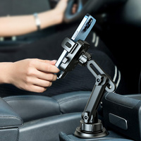 Support de téléphone pour porte-gobelet de voiture avec base extensible, hauteur réglable et rotation à 360° pour smartphones de 4 à 7 pouces, fixation manuelle pour voiture