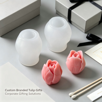 Moules à bougies en silicone 3D Tulipe sans BPA, design romantique pour la fabrication de bougies, résine, cire, savon, argile