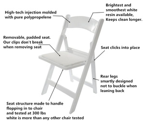 <span class=keywords><strong>De</strong></span> <span class=keywords><strong>Madera</strong></span> blanco acolchado plegable silla para boda <span class=keywords><strong>sillas</strong></span> plegables - Product Image 5