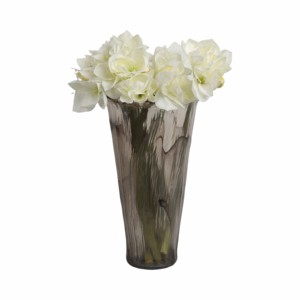 Vaso moderno alto in vetro con bordo svasato per soggiorno, decorazione per la casa, tavolo, ufficio. - Product Image 2