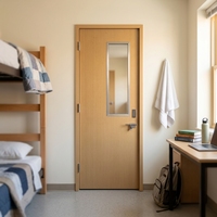 Porte intérieure en acier Yonking, cadre et panneaux en acier sur mesure, portes de dortoir et de chambre d'école avec panneau de vision en verre