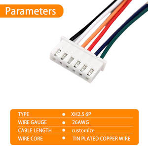 สายเชื่อมต่อแบบกำหนดเอง JST Xh 2.5 มม. 6 พิน พร้อมชุดสายไฟ - Product Image 3