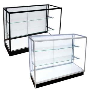 Vitrine d'exposition économique KEWAY sur mesure de 48 pouces avec éclairage, pour magasin de tabac, avec <span class=keywords><strong>porte</strong></span> <span class=keywords><strong>coulissante</strong></span> en verre miroir - Product Image 1