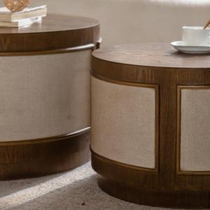 Luxe moderne woonkamer houten salontafel ronde massief houten salontafel sets voor hotel restaurant café - Product Image 5
