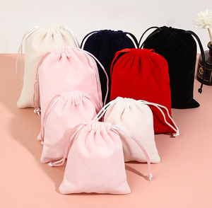 Custom Logo Fine Jewellery Bag Multi-Color Dust Bags Soft Velvet Gift Packaging <b>Drawstring</b> <b>Pouch</b> Storage Bag - Product Image 1