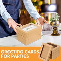 Boîte à muffins/cupcakes en papier kraft aseptique en vrac avec fenêtre transparente, 4 à 24 trous, et cadre enveloppe en PVC pour stockage de photos