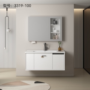 Factory Wholesale Modern Stainless Steel Design Bathroom Cabinet Set Bathroom <strong>Vanity</strong> <strong>Cabine</strong> with Lighting - Product Image 5