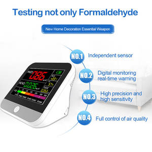 Détecteur de formaldéhyde certifié CE, moniteur de qualité de l'air, analyseur HCHO PM2.5 TVOC, compteur de diagnostic de la fumée et de la poussière, pour la maison et la voiture - Product Image 2