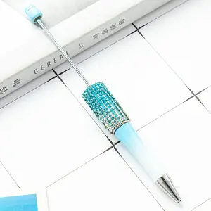 DIY Rhinestone Plastic Beadable Pen Refills Black Ink Smooth Writing Pen Refills Beaded Ballpoint Pen For DIY PPL Gift