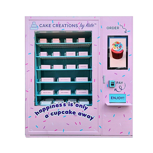 Haloo Máy bán hàng tự động Nhà cung cấp 8 kệ sprinkles cupcake Máy bán hàng tự động với thang máy và tủ lạnh - Product Image 1
