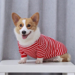 Disfraz para Mascotas, Camisa para Perro Pit <span class=keywords><strong>Bull</strong></span> con Rayas Rojas y Blancas, Suéter de Lujo de Algodón Tejido para Perro, Verano - Product Image 3