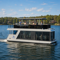 Maison flottante familiale de 11 m au design européen avec salle de bain, 2 chambres, salon et cuisine, climatisation, réfrigérateur, idéale pour les locations Airbnb
