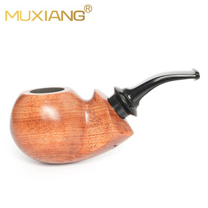 MUXIANG Tobacco Pipe Bent Type Solid Wood Apple Shape Smoking Pipe - Product Image 1