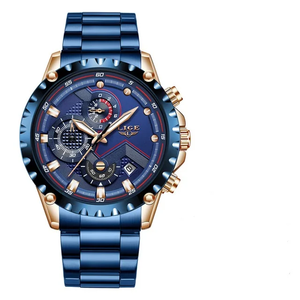 LIGE 9821 Morden Style Nouveauté Haute Qualité Nouvelle Arrivée Personnalisé Étanche Promotionnel Hommes Montre Quartz Bracelet en Acier Inoxydable - Product Image 2