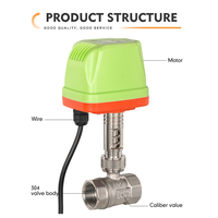 Vanne à bille motorisée en laiton/acier inoxydable 304 étanche IP65 DN15 DN20 DN25 PN40 Vanne d'eau électrique haute pression