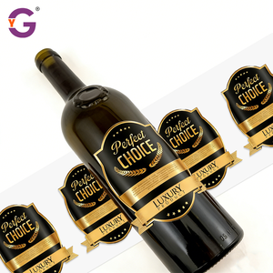 Custom Eco-Friendly Waterproof Holographic Red Wine Whiskey <strong>Vodka</strong> Bottle <strong>Label</strong> Front Back Logo Matte Textured Vinyl Foil <strong>Label</strong> - Product Image 2