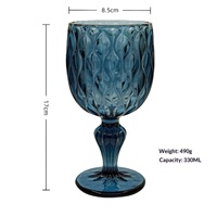 Vente en gros de verres à vin de mariage de luxe vintage rétro colorés