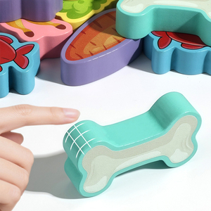 Jeu d'alimentation pour animaux Montessori Aliments assortis Puzzle Baguettes Cuillère Formation <span class=keywords><strong>Apprentissage</strong></span> Jouets éducatifs pour enfants Garçons Filles - Product Image 5