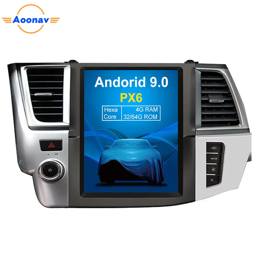 AOONAV Android 9,0 coche reproductor de android video para Toyota Highlander 2014-2018 la Radio del coche de navegación GPS reproductor de DVD