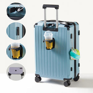 Dernier modèle de <span class=keywords><strong>valise</strong></span> ABS + PC Hardside Spinner <span class=keywords><strong>avec</strong></span> roue à ouverture frontale <span class=keywords><strong>Valise</strong></span> à verrouillage TSA <span class=keywords><strong>avec</strong></span> <span class=keywords><strong>chargeur</strong></span> de téléphone Porte-gobelet - Product Image 6