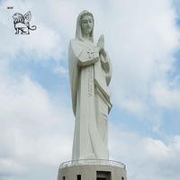 Sculpté à la main extérieur religieux taille réelle Vierge Marie Statue tenant bébé jésus marbre mère marie Statues