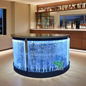 Bancone Bar Curvo con Acquario a Bolle d'Acqua e Illuminazione LED in Acrilico - Product Image 2
