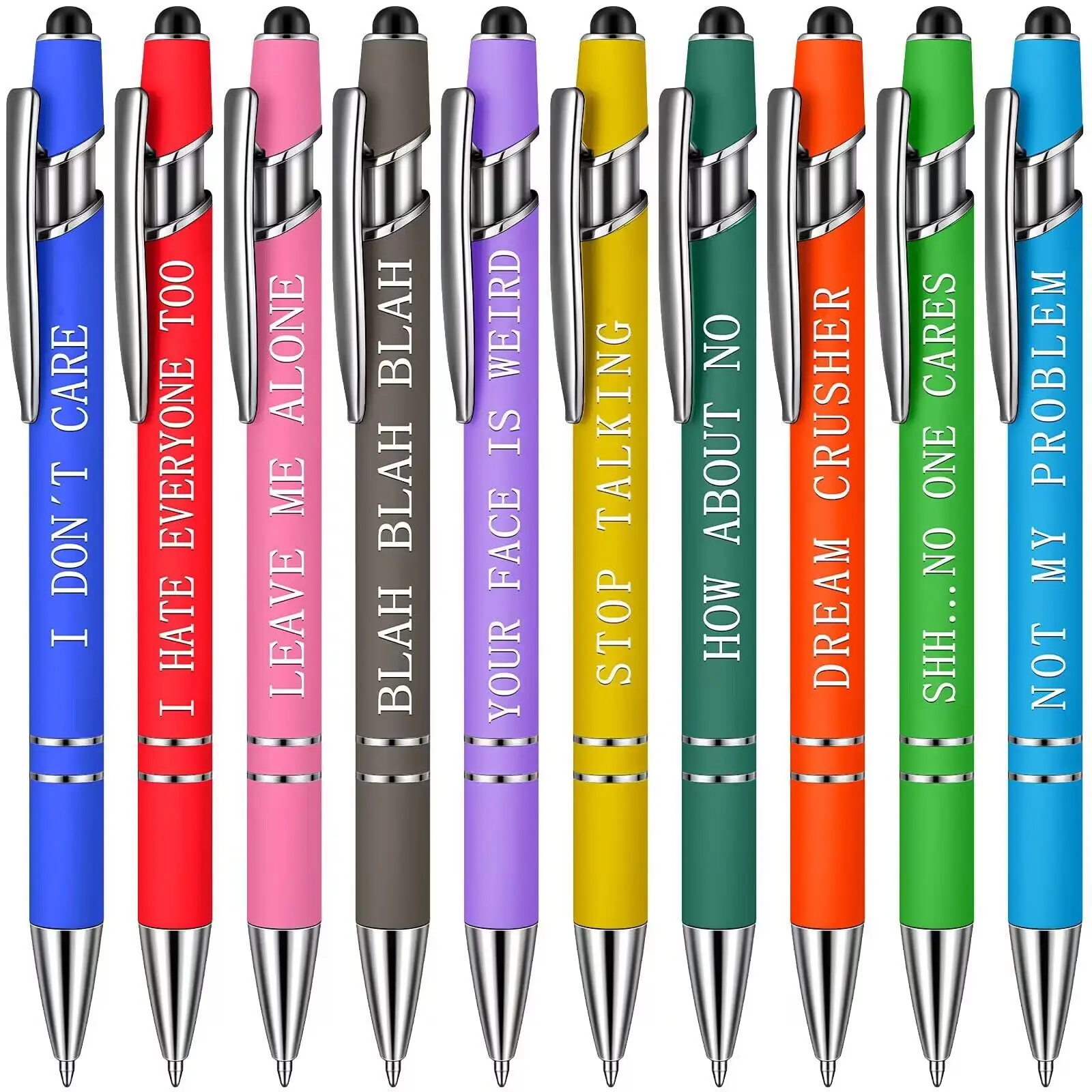 10 buah pena kata-kata lucu inspirasional pulpen logam pena motivasi terkait pekerjaan pena kutipan untuk perlengkapan kantor sekolah