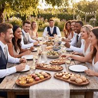 Serveerschaal van natuurlijk acaciahout voor kaas, vlees, snacks, fruit, multifunctionele partyplank, houten doos voor gedroogd fruit