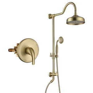 Cross-border 8inch Concealed Dual-Function Copper Plumbing Pipe Handheld Adjustable <b>Shower</b> Head Adjustable Chrome Matte Black BX - Product Image 3