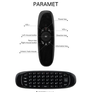<span class=keywords><strong>Mini</strong></span> Teclado Inalámbrico C120 2.4G con Control Remoto Recargable por USB para Android <span class=keywords><strong>TV</strong></span> <span class=keywords><strong>Box</strong></span> - Product Image 2