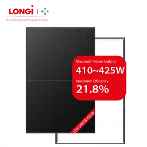 Longi полностью черный 410 Вт солнечная панель 415 ватт 420 ватт 425 ватт все черные панели для продажи