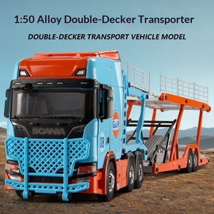 Modèle réduit de transporteur à double étage en métal moulé sous pression à l'échelle 1:50, réaliste, avec glissière et contrôle par inertie, jouet unisexe, cadeau pour la Journée des enfants - Product Image 2