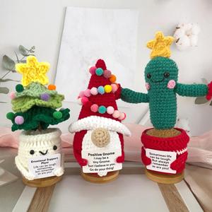 Dễ thương và dễ thương cầm thẻ móc đồ chơi cú nhỏ năng lượng tích cực Crochet chim búp bê kem thực phẩm nhồi bông hình dạng động vật - Product Image 4