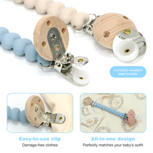 <span class=keywords><strong>Catenella</strong></span> Portaciuccio in Silicone Design Integrato Stile a Cuore per Neonati Maschi e Femmine - Product Image 3