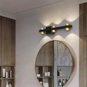 إضاءة فاخرة بتصميم إسكندنافي لحمامات النوم أضواء على شكل مرايا LED مصابيح بجدران لغرف النوم