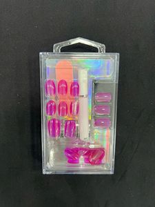 Uñas postizas de marca privada con efecto ojo de gato, calidad de salón, OEM, ODM, con efecto magnético, uñas a presión. - Product Image 2