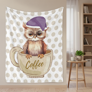 Manta de Franela Yabee con Diseño de Búho, 100% Poliéster, Ligera, Ecológica, Portátil, Suave y Cálida - Product Image 3