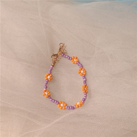 Gelang Manik Biji Daisy Warna-warni, Rantai Bunga Berhias Manik yang Dapat Disesuaikan, Perhiasan Fashion Boho yang Lucu, Hadiah untuk Wanita dan Remaja Putri