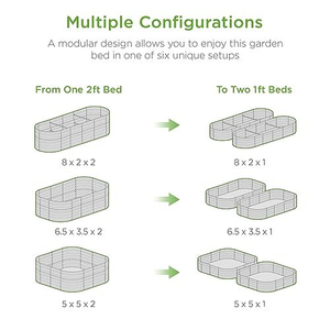 Bộ dụng cụ làm vườn ngoài trời mạ kẽm, luống rau nâng cao, chậu trồng cây bằng thép, chậu trang trí sân vườn nhà cửa, luống cây bằng kim loại - Product Image 2
