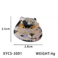 ZOYU Mini pince à cheveux en acétate mignonne en forme de chat 3 cm Petite pince à cheveux colorée en marbre de dessin animé Animaux chaton Accessoires pour cheveux pour enfants filles