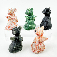 Crânes de Quartz en Cristal Sculpté pour Décoration et Souvenirs, Petit Dragon de Feu Naturel Artisanal, Guérison Reiki