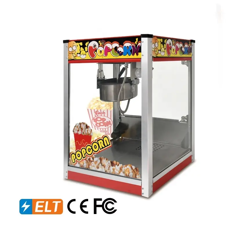 Machine à pop-corn commerciale Machine à pop-corn électrique automatique Distributeur automatique de pop-corn à toit plat automatique