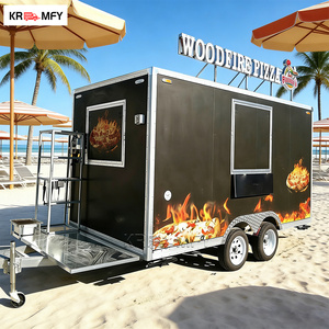 Remorque de cuisine mobile carrée certifiée CE DOT, équipement complet, four à pizza, friteuse, pour camion de restauration commerciale - Product Image 2