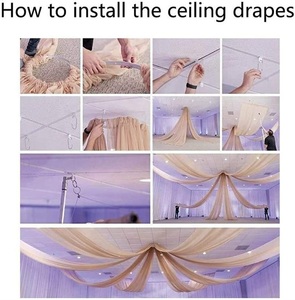 White Chiffon <b>Flower</b> Photography Wedding Church Tension Fabric Party Backdrops Stand Decoration Ceiling <b>Curtains</b> Drapes Events - Product Image 4