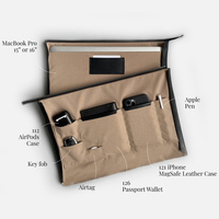 Housse pour ordinateur portable en cuir véritable de luxe, faite à la main, avec logo personnalisé, pour MacBook Pro 15/16 pouces, étui pour tablette, mallette d'affaires