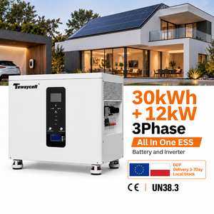 Tewaycell 30kWh 12kW Trifásico Todo en Uno ESS 380V Salida Batería Lifepo4 con Balance Activo WiFi Stock Polonia DDP Banco Energii - Product Image 1