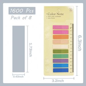 8 Packs Self-Adhesive PET Waterproof Sticky Notes Colorful Brightly Colored Loose Leaf Index <b>Memo</b> <b>Pad</b> for Student Office - Product Image 6